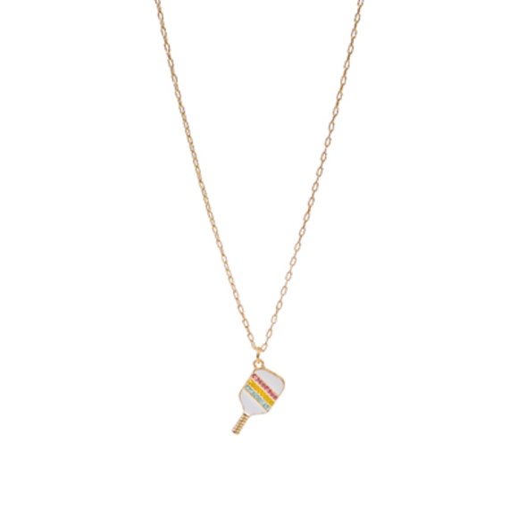 Pave Crystal Pickleball Pendant Necklace - Picture 1 of 1